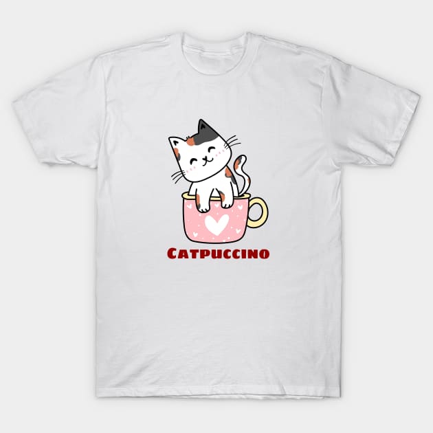 Catpuccino - Cat Pun T-Shirt by Allthingspunny